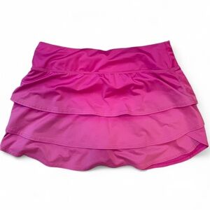 Athleta Active Tennis Golf Ruffle Pink Skirt Shorts Skort Size M